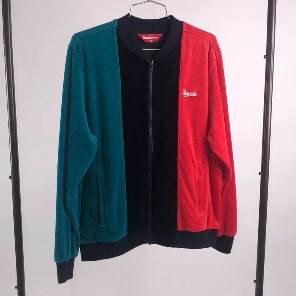 Supreme Mens Velour zip up sweatshirt